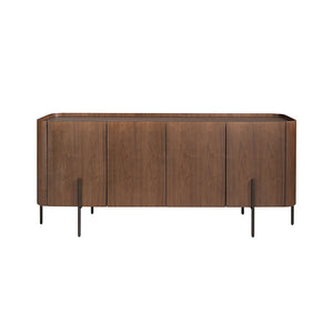 Credenza in legno di noce e acciaio nero
