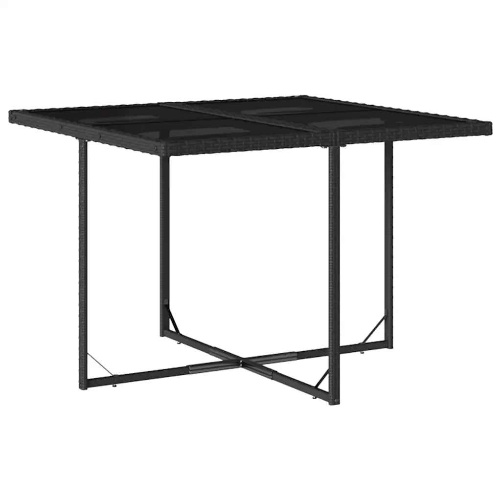 Set da Pranzo da Giardino 5 pz Nero con Cuscini in Polyrattan 3211075