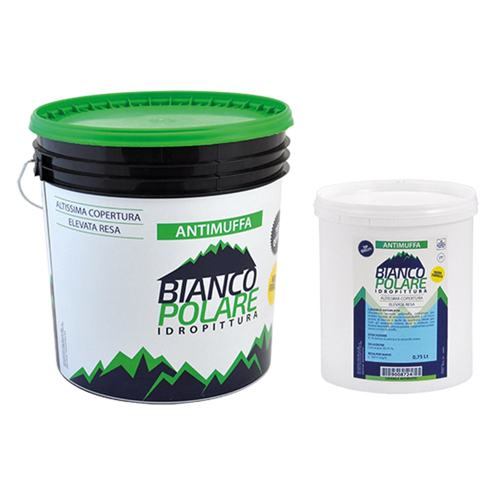 IDROPITTURA LAVABILE ANTIMUFFA TRASPIRANTE Lt. 0,750- 6 pezzi  - BIANCO POLARE