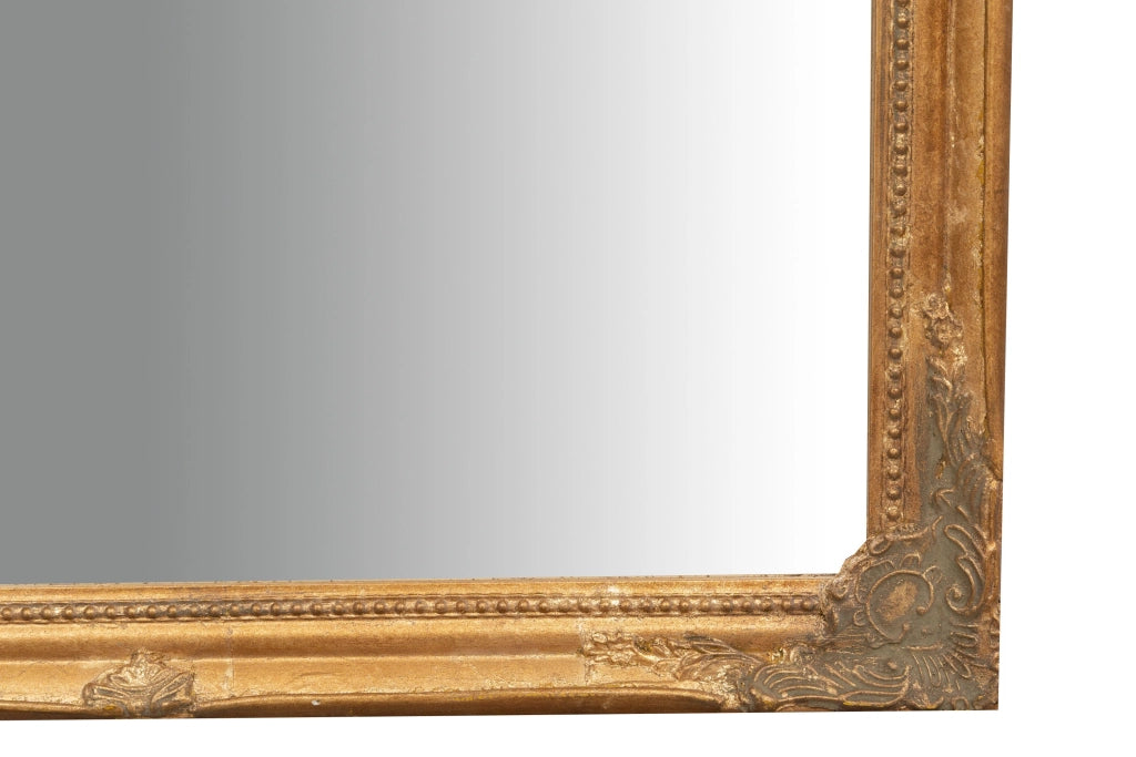 Biscottini Specchio Specchiera da parete e appendere verticale/orizzontale L50xPR4xH140 cm finitura foglia oro anticato