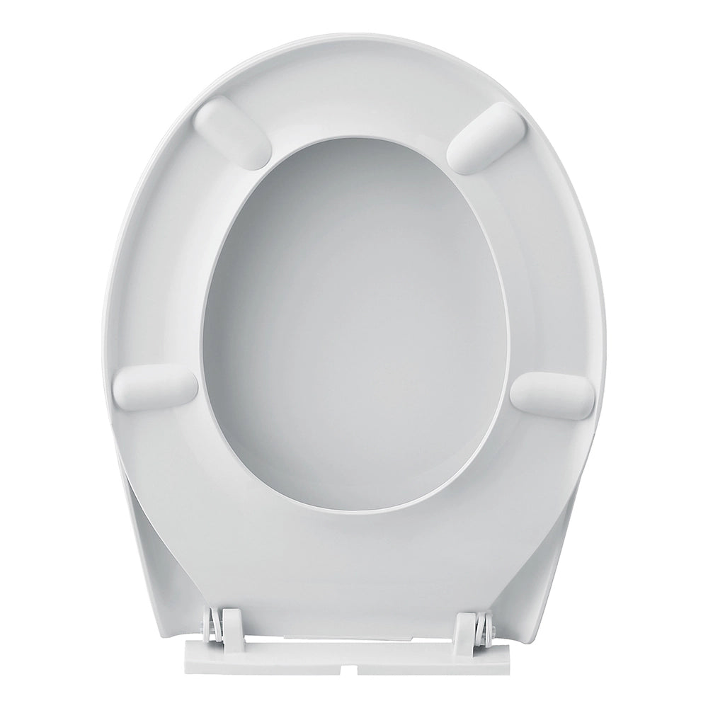Copriwc per bambini bianco con cerniere uniblock regolabili e kit paracolpi