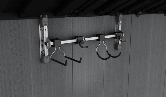 Appendi Attrezzi 74x15x30 cm Keter con 4 Ganci Capacità Totale 36 kg in Acciaio Grigio e Nero