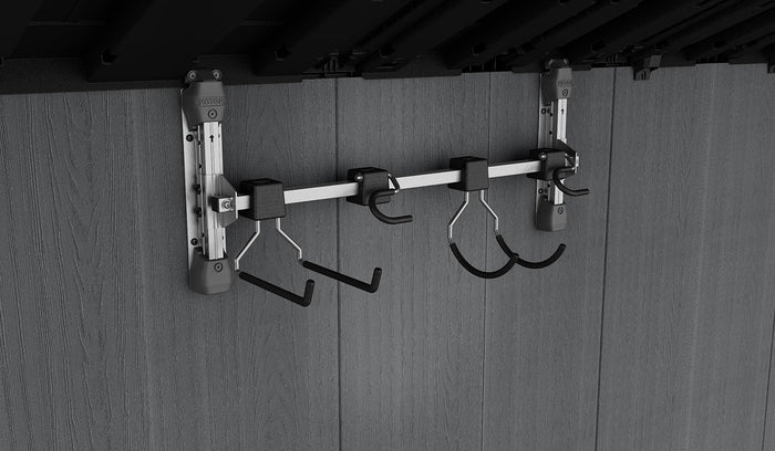 Appendi Attrezzi 74x15x30 cm Keter con 4 Ganci Capacità Totale 36 kg in Acciaio Grigio e Nero