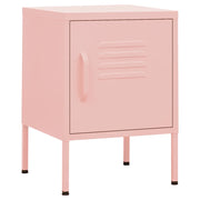 Set di 2 Comodini | Armadio da Notte | Mobiletto da notte Rosa 35x35x51 cm in Acciaio