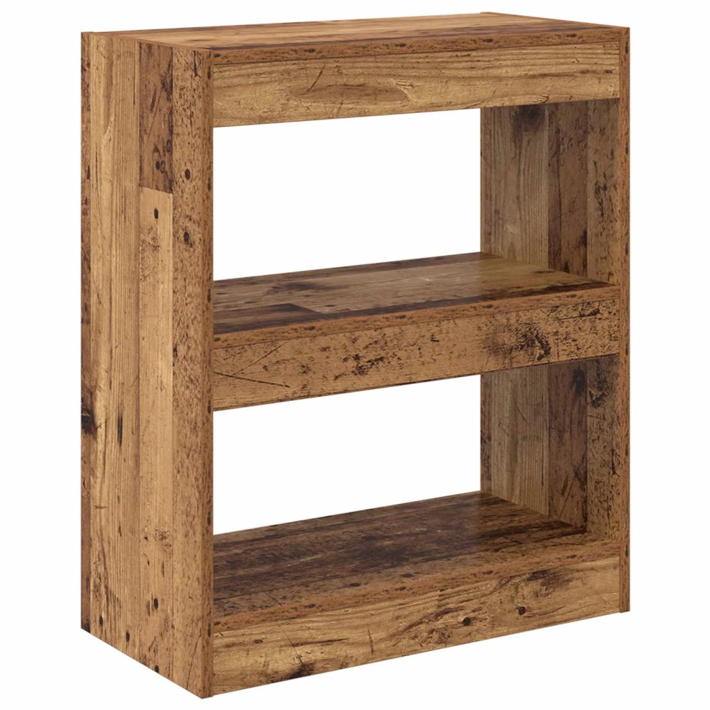 Armadio per Libri 2 livelli 60 x 30 x 72 cm Legno vecchio 880456