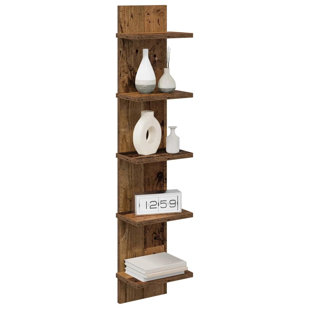 Scaffale da parete Legno antico 22 x 15 x 100 cm 8012432