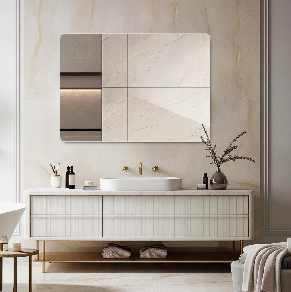 Specchio da bagno senza cornice 60x80 cm argento, orizzontale o verticale