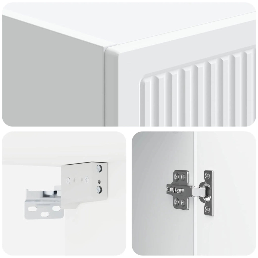 Mobiletto a muro Bianco 33 x 34,5 x 90 cm Legno ingegnerizzato 897905
