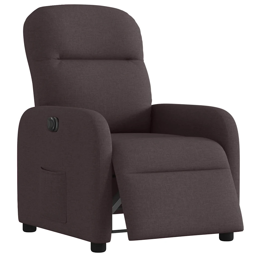 Poltrona Elettrica Reclinabile Marrone Scuro in Tessuto 3302957