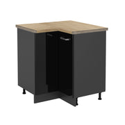 Vicco Mobile ad angolo cucina Nero lucido 75.6 cm , PL Rovere