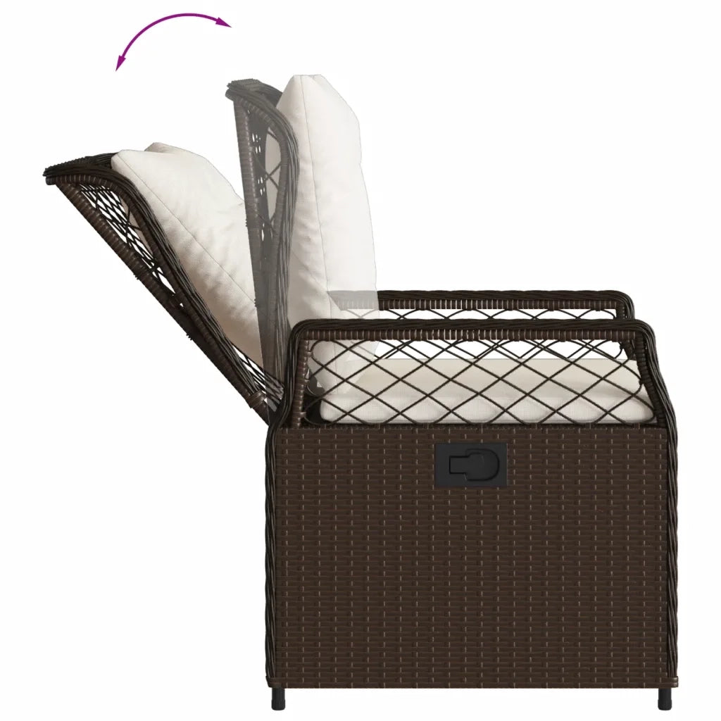 Set da Pranzo da Giardino 5pz con Cuscini in Polyrattan Marrone 3262979