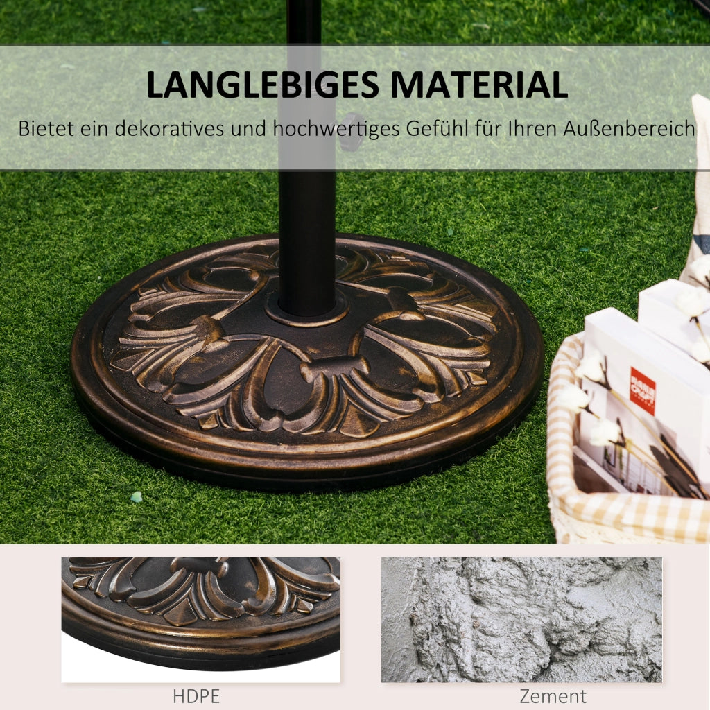 Base per ombrellone 13 kg con supporto per aste 35/38/48 mm ¨C zephmum ¨C bronzo antico