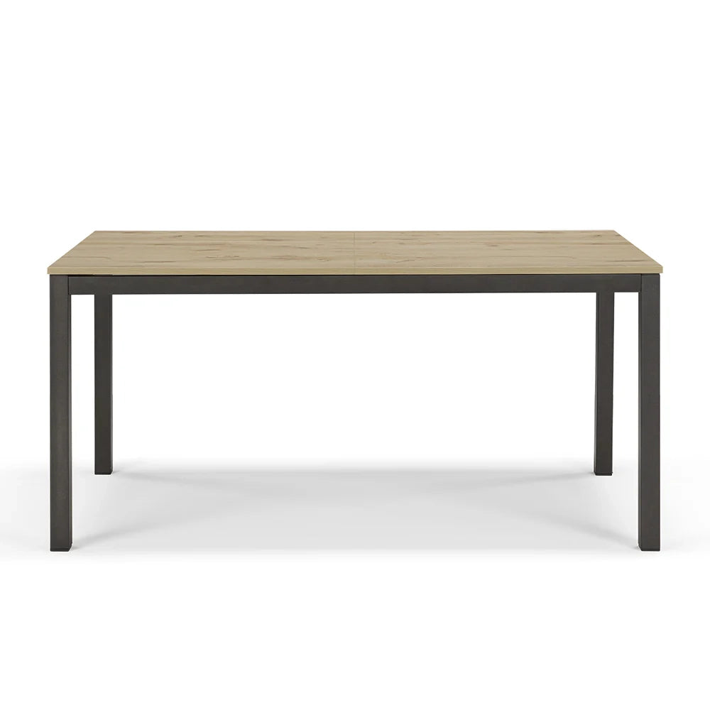Tavolo da pranzo allungabile Quercia 160x85 modello GIOTTO MADE IN ITALY con 2 allunghe laterali da 40 cm per sala da pranzo, cucina e soggiorno, design moderno