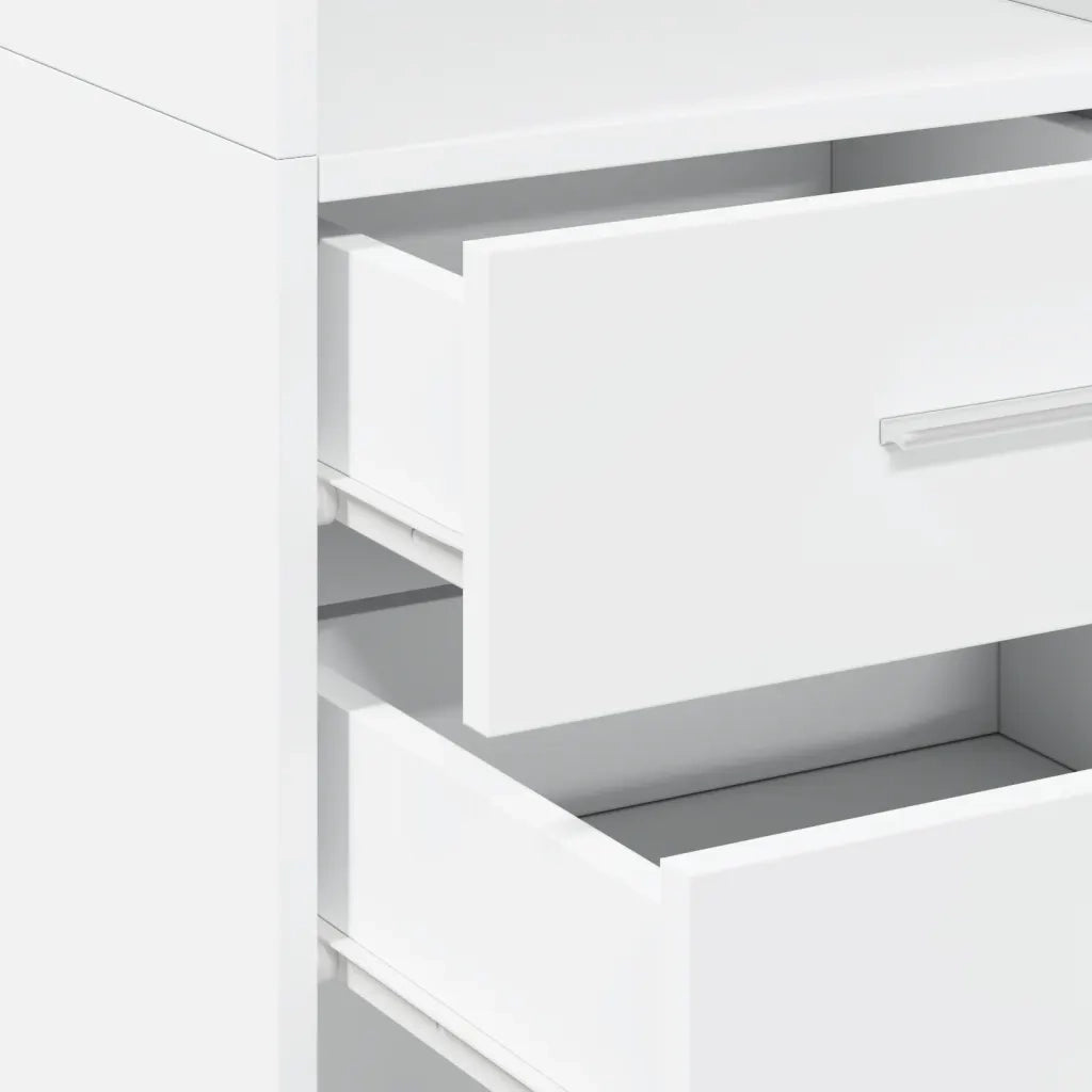 Credenza-Buffet-Armadio da cucina Bianca 40x42,5x185 cm in Legno Multistrato 503185