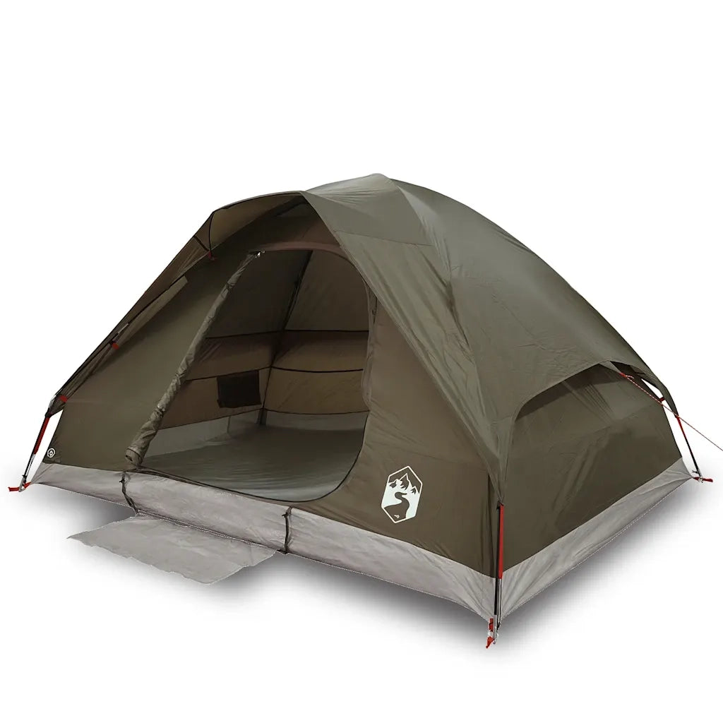 Tenda da Campeggio a Cupola per 2 Persone-Tenda per Escursionismo Marrone Impermeabile 223808