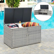 Cassapanca Per Esterni in Metallo e PE Rattan, Ideale Per Tenere in Ordine, 310 L,115 x 60 x 65/120 cm, 2 Colori (Grigio)