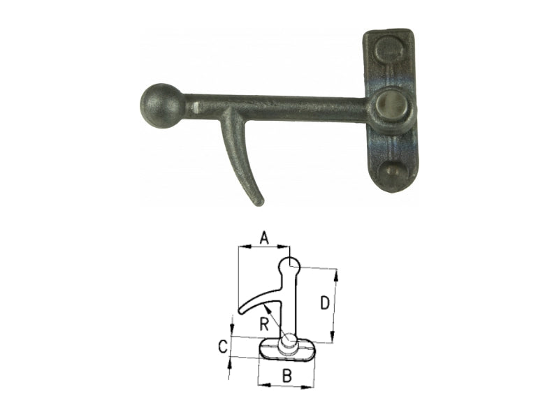 Chiusura a palla con golfaro Cermag pesante lunga destra o sinistra - Posteriore SX - anteriore DX