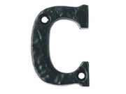 LETTERA ALFABETO C IN FERRO NERO OPACO