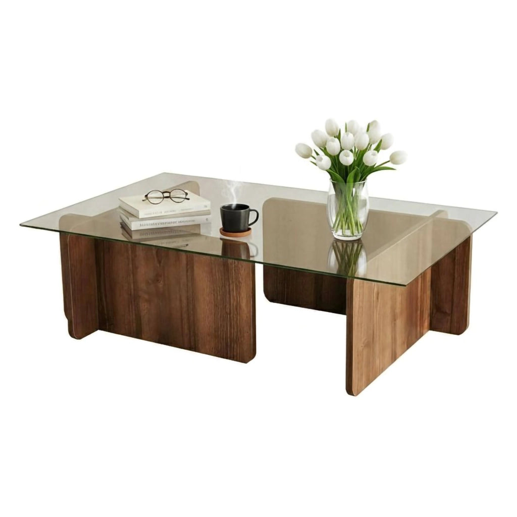 Teti, Tavolino da Salotto Portariviste, 105x65x40h cm Marrone Noce