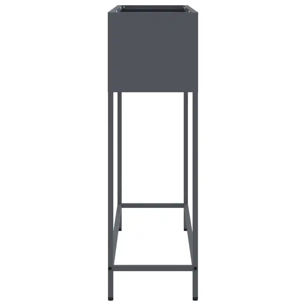 Vaso da Giardino Rialzato Antracite 100 x 26 x 82 cm Acciaio 865878