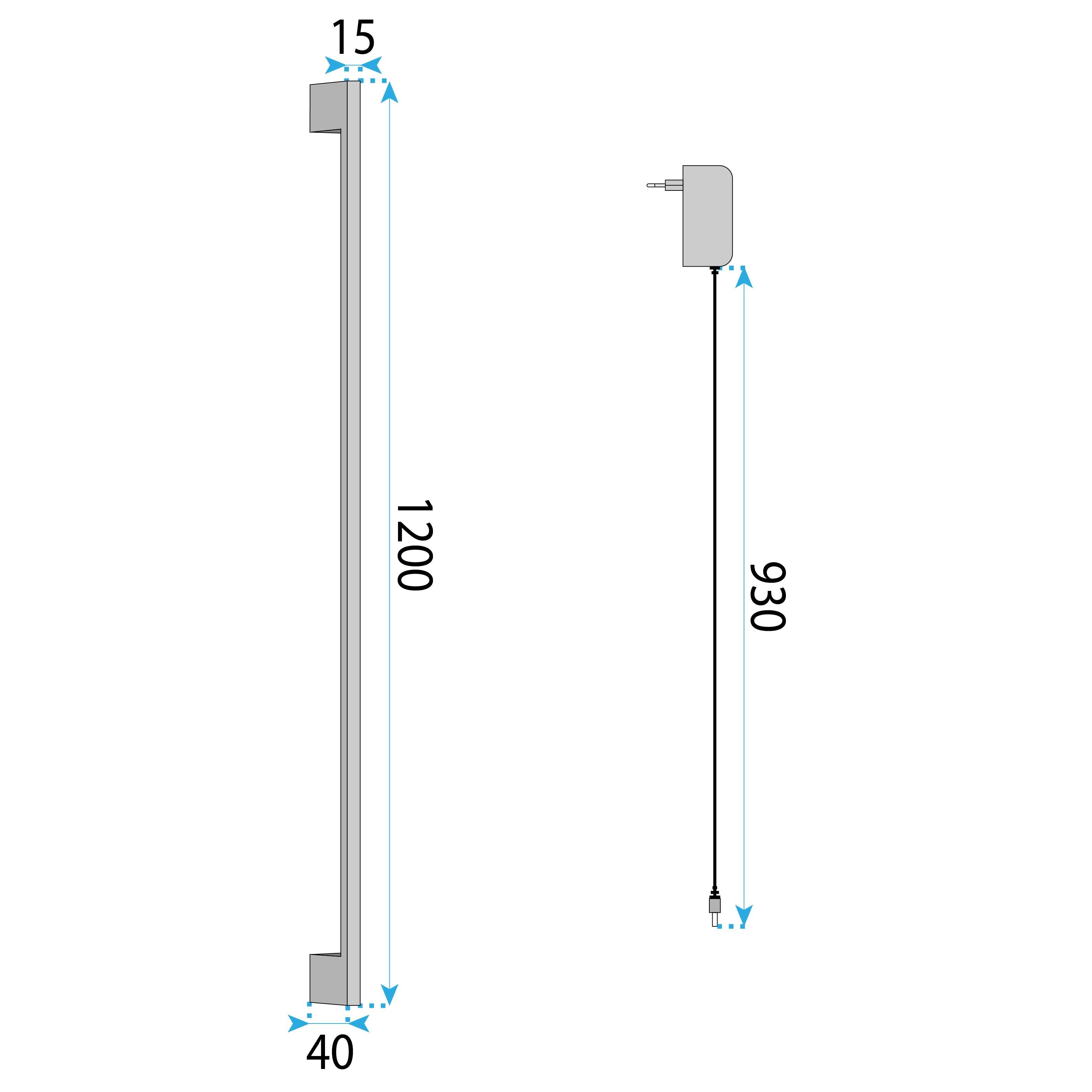 Applique Da Parete Led Lhj065-w 120cm Black