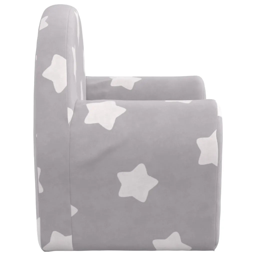 Divano Letto Bambini Grigio Chiaro con Stelle-Sofa Letto-Daybed-Divanetto Morbido Peluche 128930