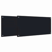 Set di 2 paraschizzi per cucina 100 x 50 cm moderni ed eleganti resistenti al calore in vetro temperato nero 02_0056233
