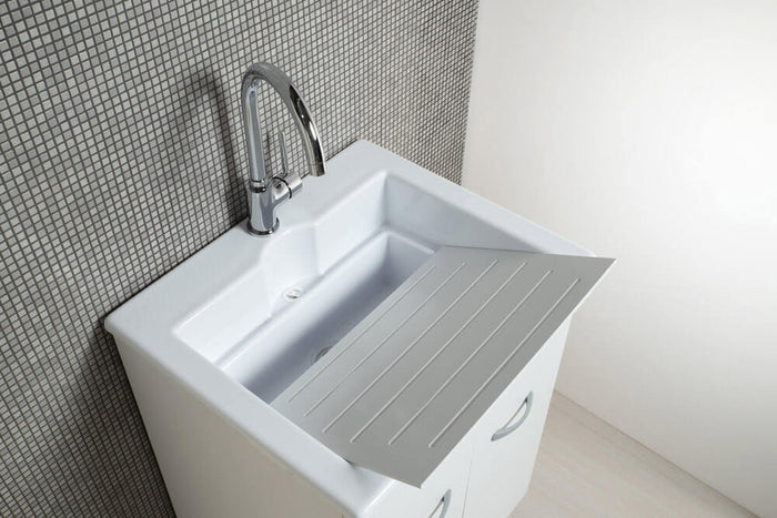 Mobile Lavatoio in Metacrillato 60x50x89 cm 2 Ante Ambrosini Perla Bianco Opaco