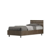 Letto singolo contenitore 80x190 testata dritta con doghe noce Ankel