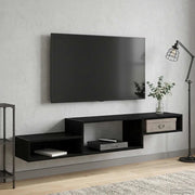 Mobile TV da Parete A parete Rovere Nero 150 x 28 x 26 cm