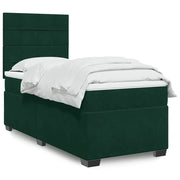 Giroletto a Molle con Materasso Verde Scuro 90x190 cm Velluto 3290789