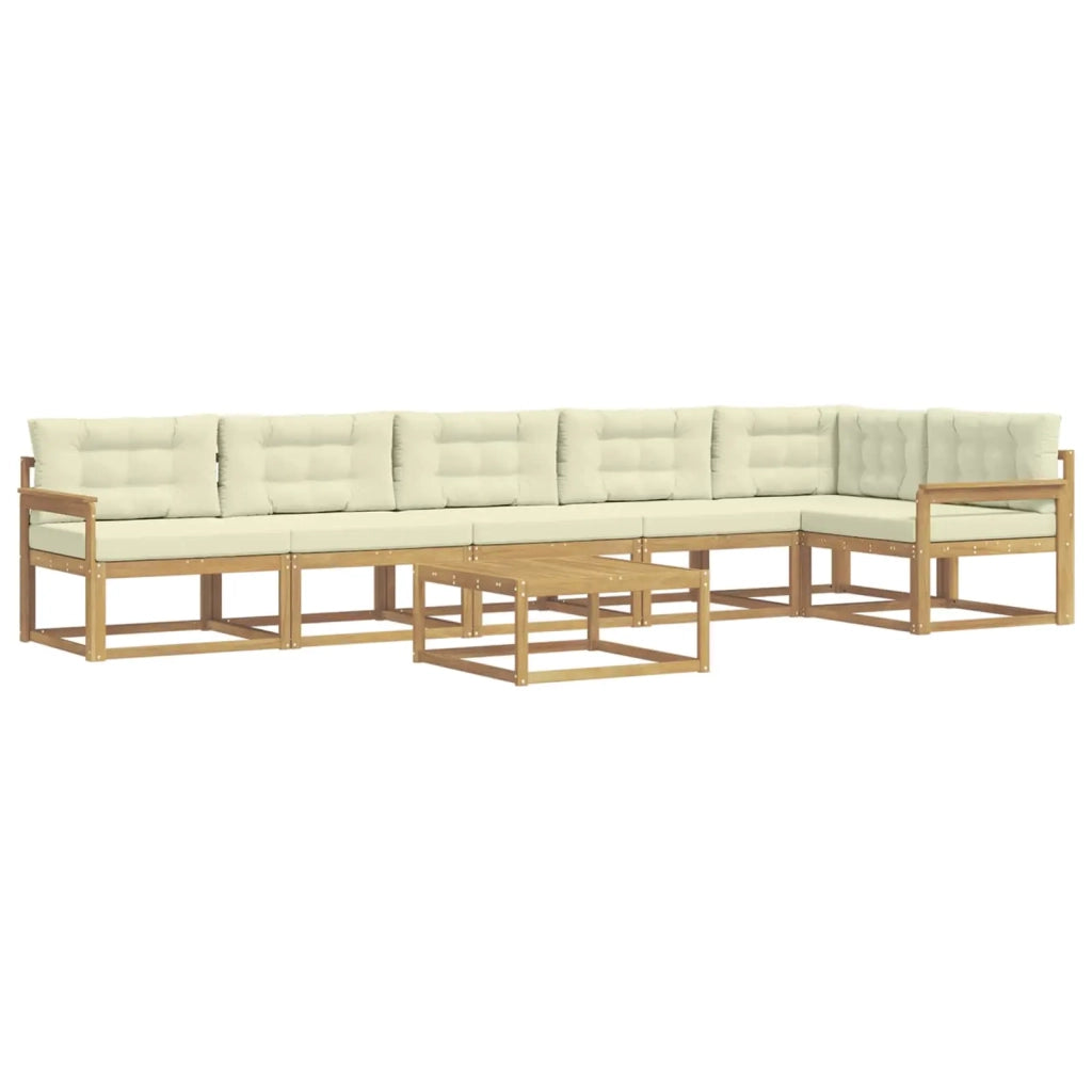 Set di divani da esterno 7 pcs Bianco e Crema 79 x 79 x 37 cm
