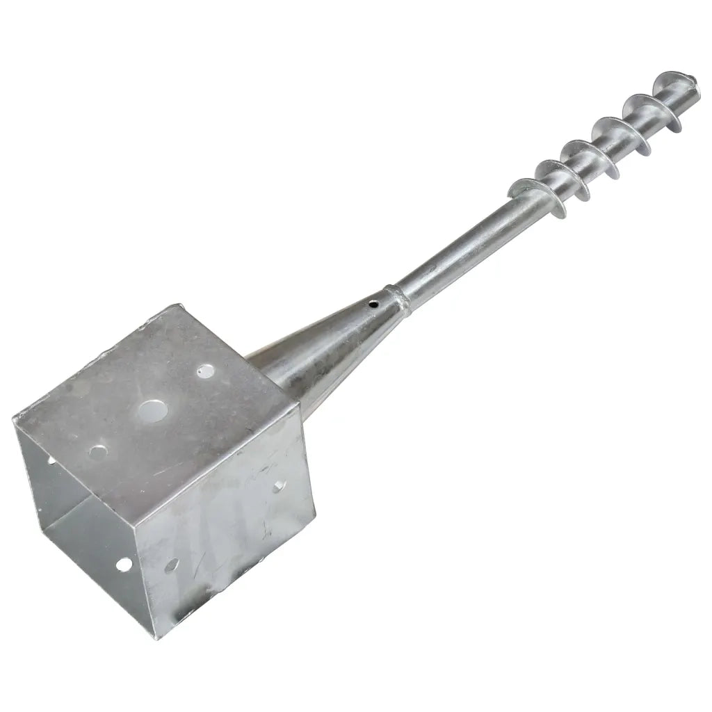 vidaXL Picchetti di Terra 2 pz Argento 12x12x56 cm in Acciaio Zincato