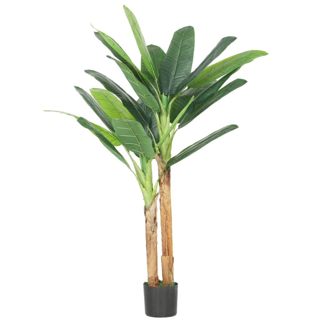 Albero di Banano Artificiale ¨C Zephmum ¨C Verde 150 cm con Vaso e Tronchi