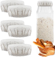 Set di Deksels per Fermentazione da 6 pezzi - Adatti per Jars da 7,6 a 10,1 cm - Tessuto a Fibra di Cotone - Ideali per la Fermentazione - Sourdough e Kombucha - Diametro 10-11 cm - Deksels per Fermentazione