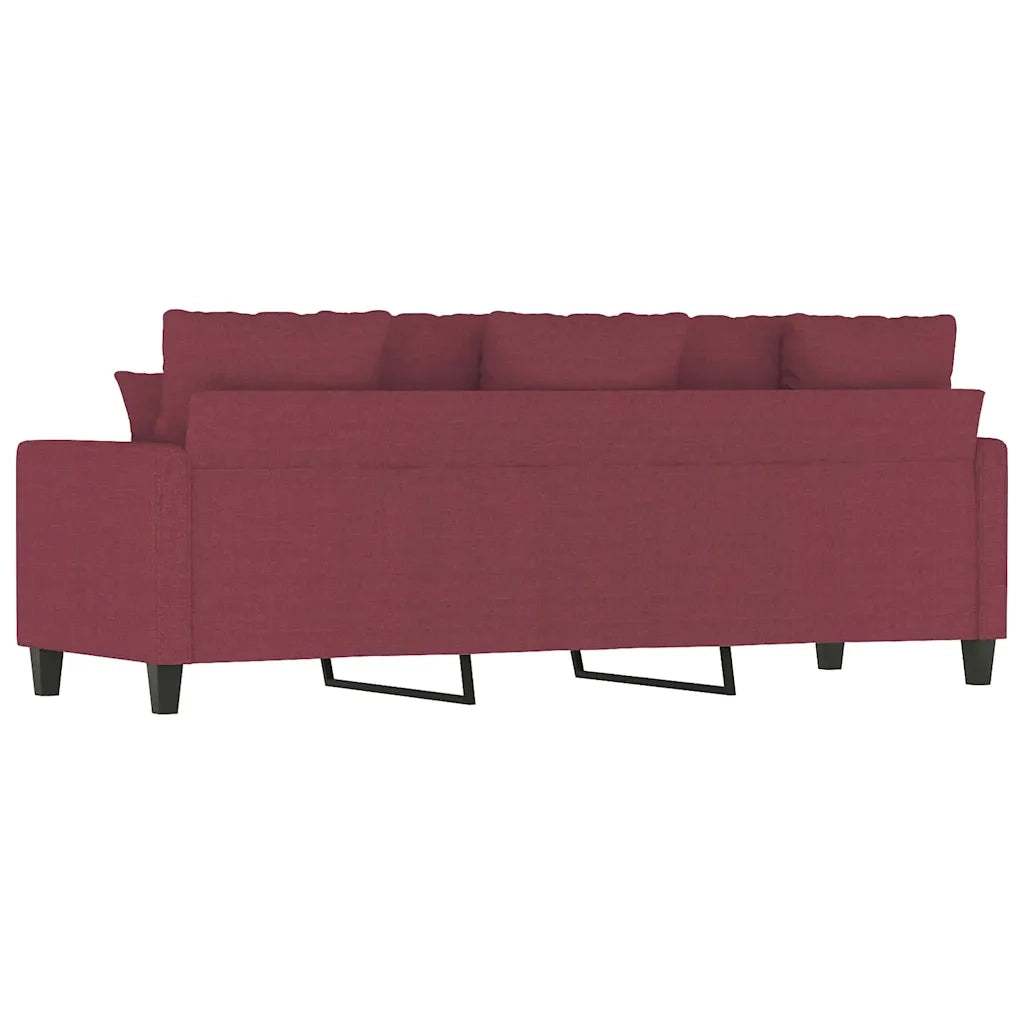 Divano a 3 Posti Rosso Vino 180 cm in Tessuto 359281
