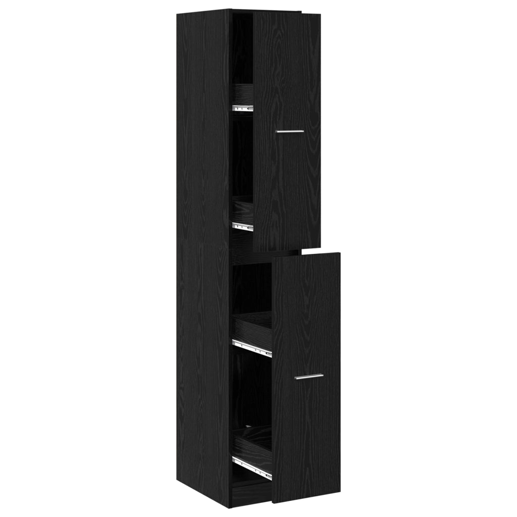 Armadio Apothecary Rovere Nero 30x41x174.5 cm Legno Ingegnerizzato