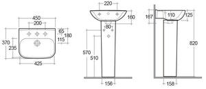 Lavabo sospeso serie origin 52 cm