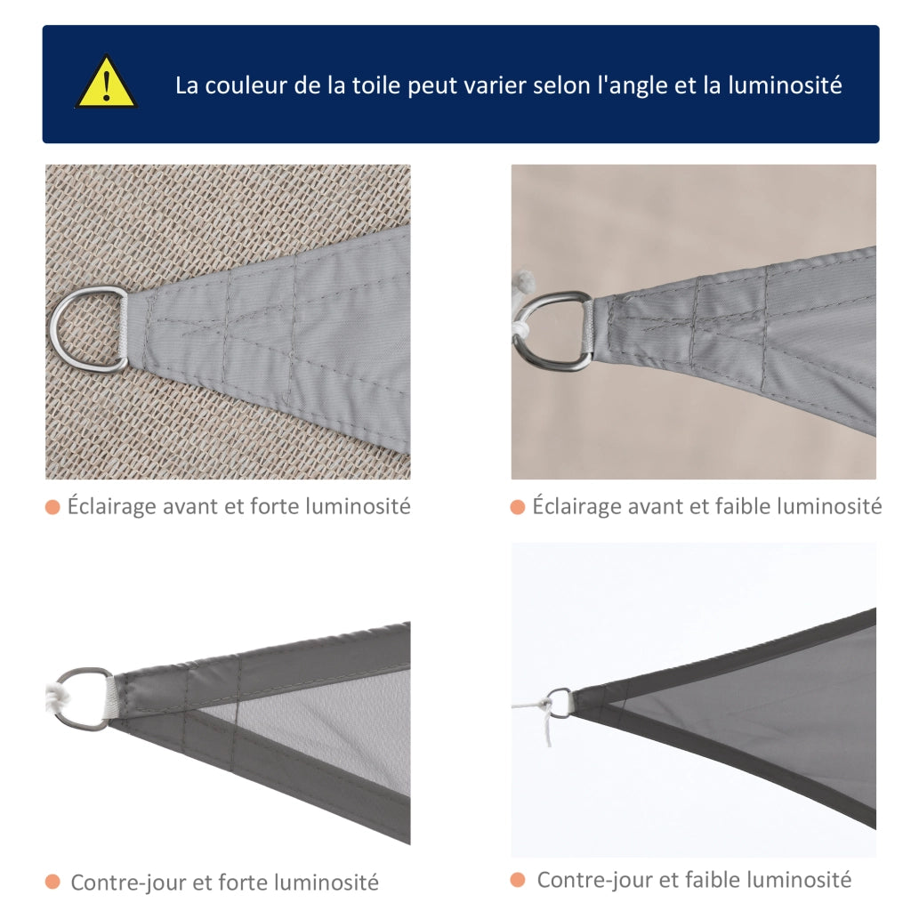Tenda da sole triangolare ¨C zephmum ¨C 4x4x4 m grigio polyester 160 g/m2