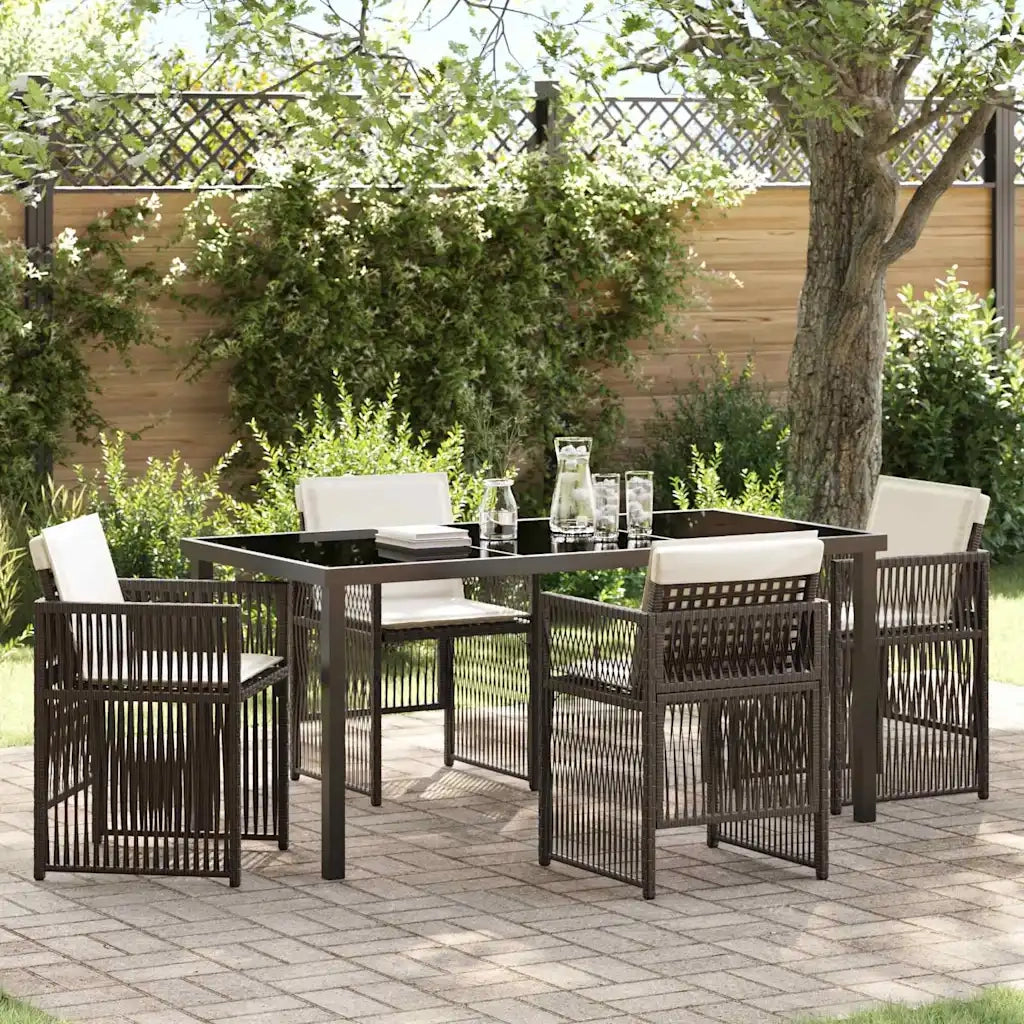 Set da Pranzo per Giardino 5 pcs Marrone 3380659