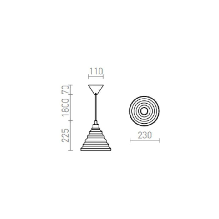 Lampada Lampadario AMICI a sospensione in silicone verde  230V E27 42W