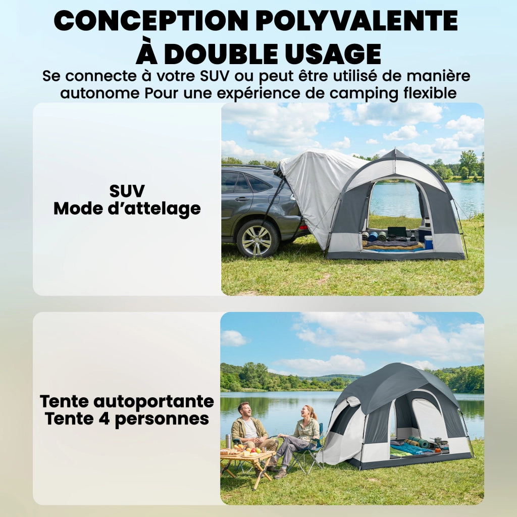 Tenda da campeggio 2-4 persone con 3 porte ¨C zephmum ¨C Blu scuro