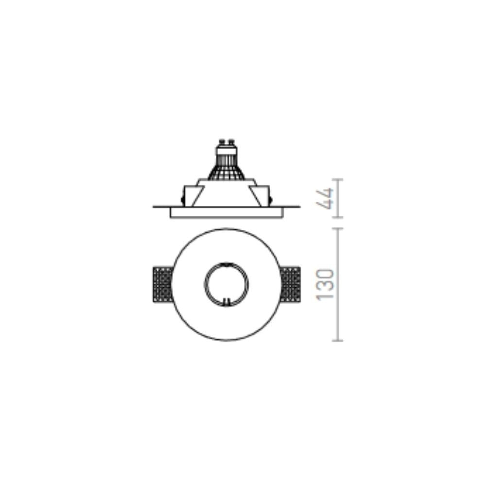 Faretto DAG R 83 da incasso gesso 230V GU10 35W