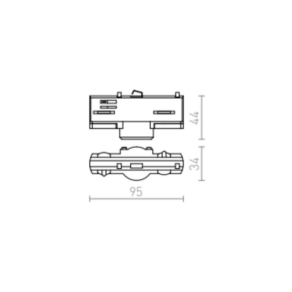 EUTRAC adattatore sospensione per binario trifase Nero 230V