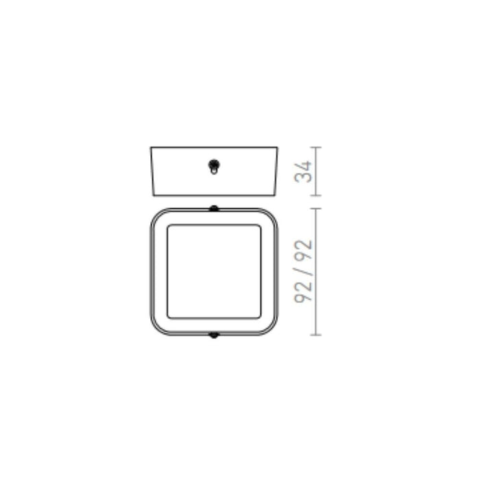 Plafoniera HUE SQ 9 da soffitto bianco 230V LED 6W 3000K