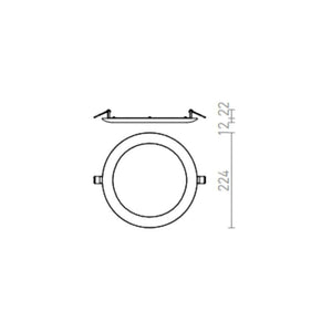 Faretto plafoniera DADA 23 da incasso cromo 230V LED 18W 3000K