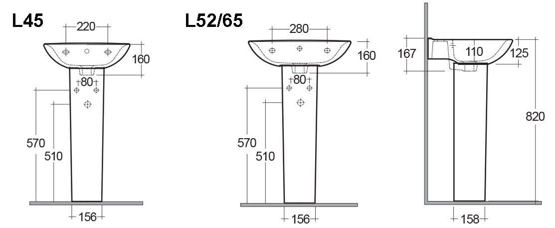 Colonna lavabo serie origin 70 cm
