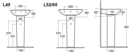 Colonna lavabo serie origin 70 cm