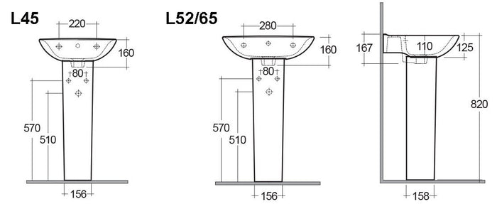 Colonna lavabo serie origin 70 cm