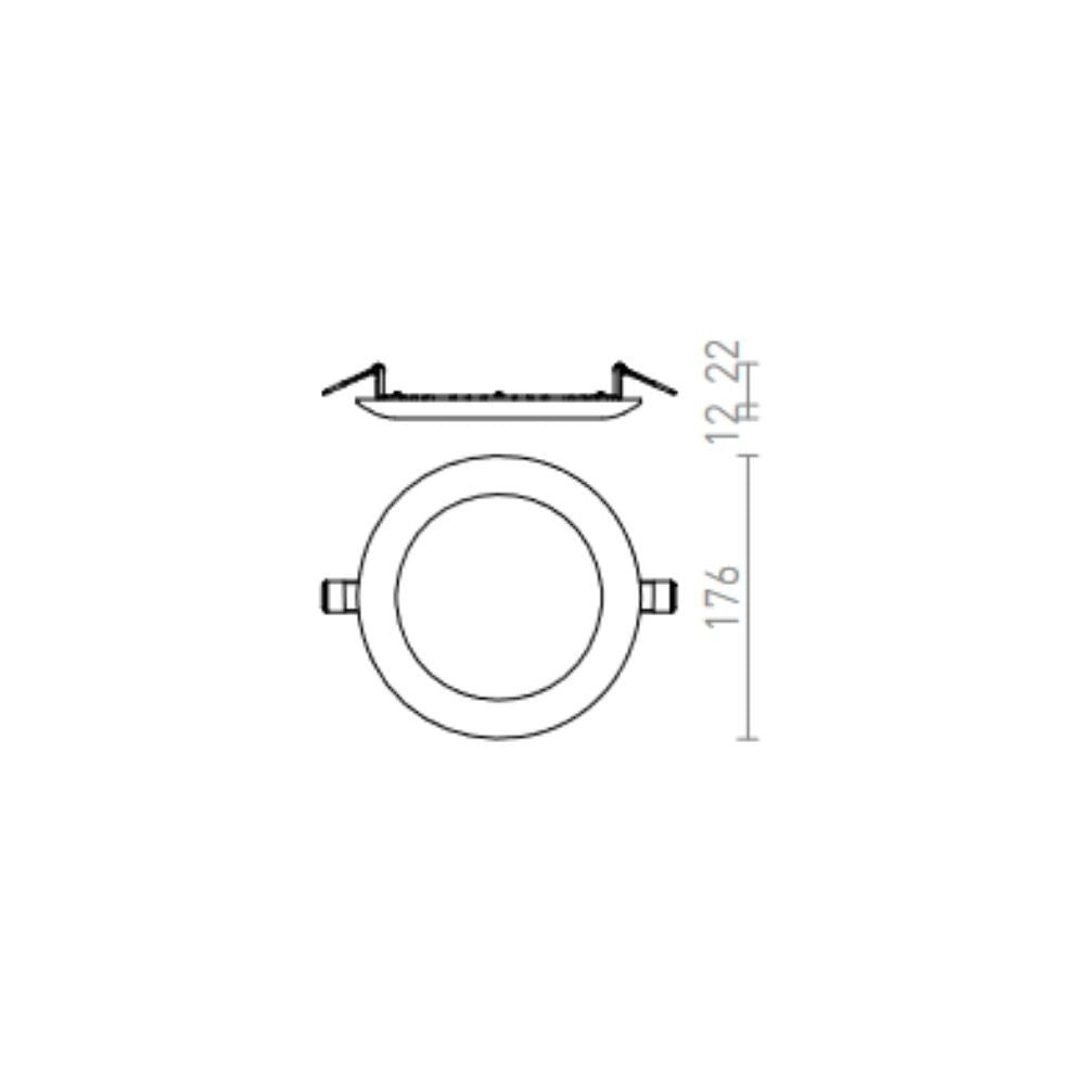 Faretto plafoniera DADA 17 da incasso nero cromato 230V LED 12W 3000K
